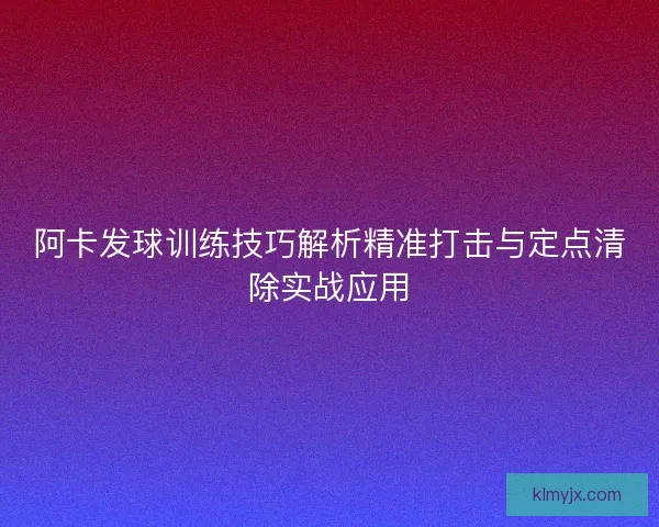 阿卡发球训练技巧解析精准打击与定点清除实战应用